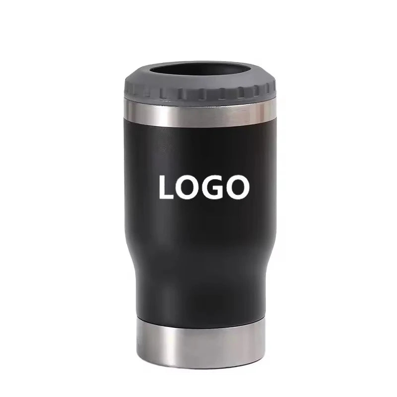 Double-Walled Vacuum Insulated Beer Can Cooler 14oz Stainless Steel Water Tumbler 4 in 1 Design Beer Mugs