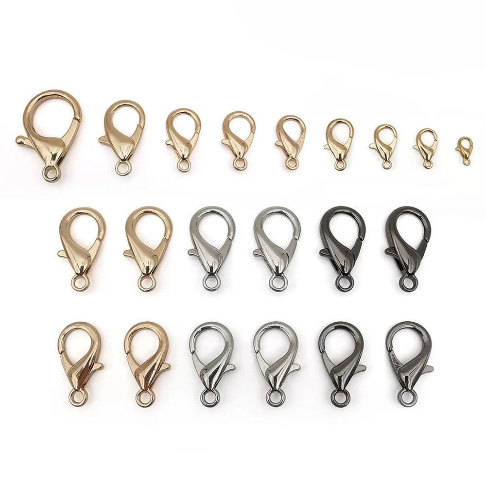 100pcs/pack DIY Bracelet Necklace Jewelry Accessories Zinc Alloy Crayfish Buckle Key Chain Accessories Hook