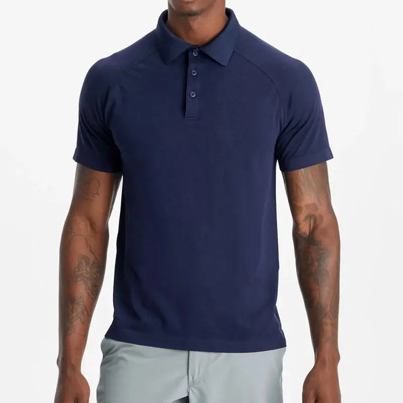 OEM Cotton Polyester Pique Fabric Tennis T-shirt Business Two Color Mens Golf Polo Shirt