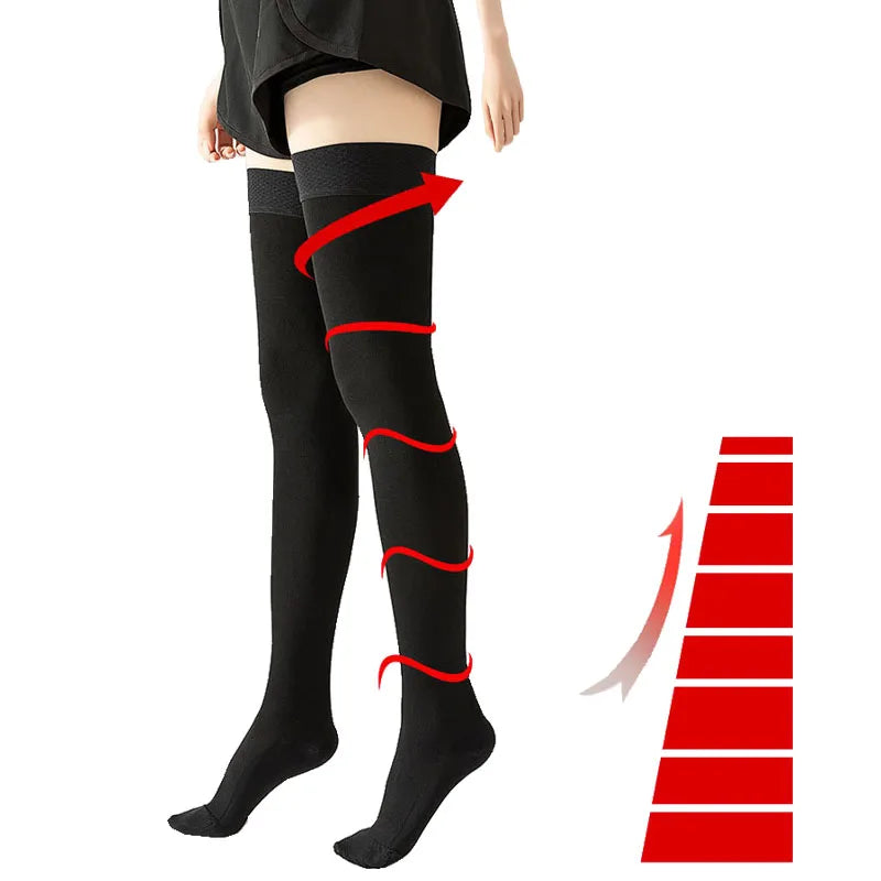 Wholesale Women Thigh High 20-30mmhg Sport Stockings  Long Graduated Running Athletic Nursing Compression Socks