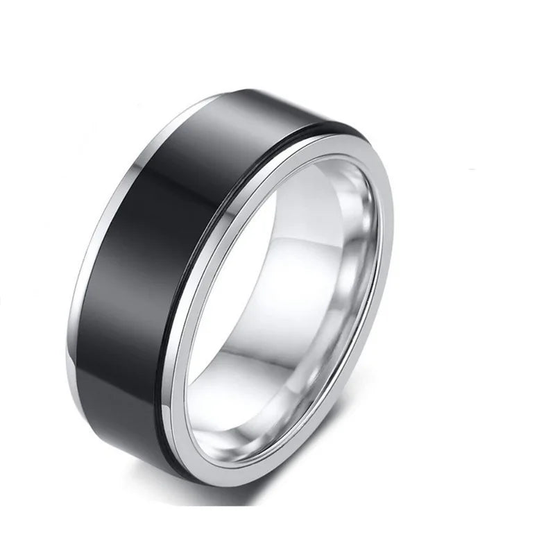 2024 Trendy Europe and America New Rotary Titanium Steel Stainless Steel Rings Men Rings Anxiety Rings for Women