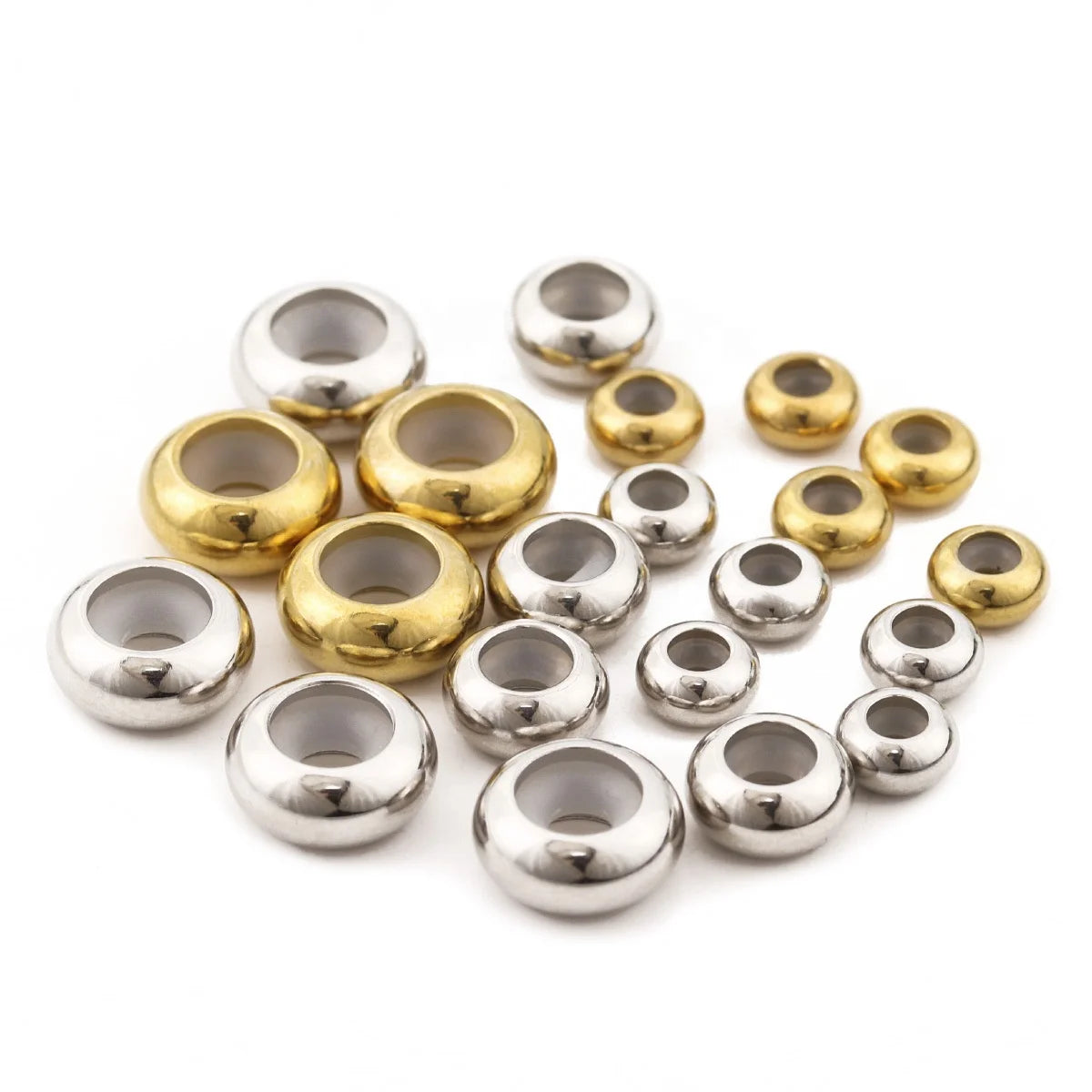 Factory Stainless Steel Round Rubber Spacer Beads Silicone Stopper Beads Jewelry Findings