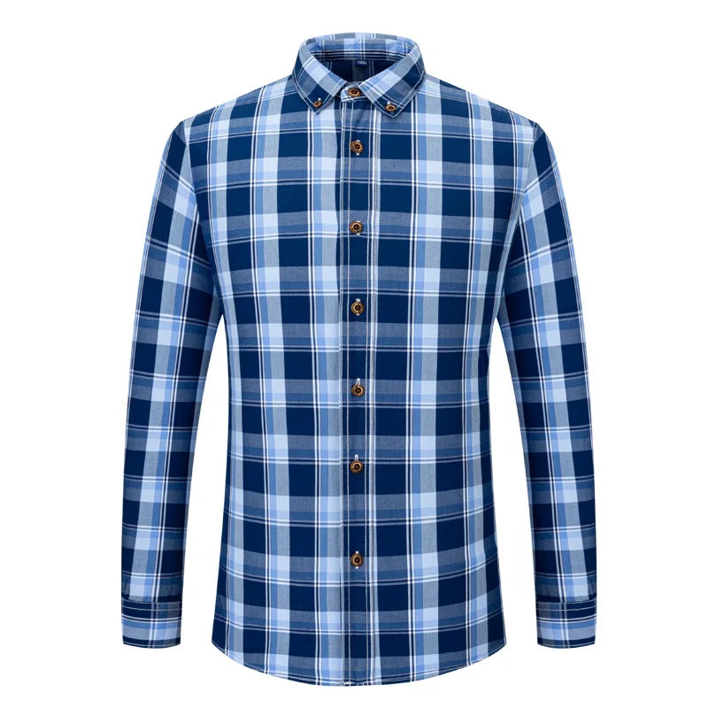 New Spring Collection Men's Striped Long Sleeve Formal Shirt 100% Cotton Poplin Anti-Wrinkle Young Style Patchwork Design But