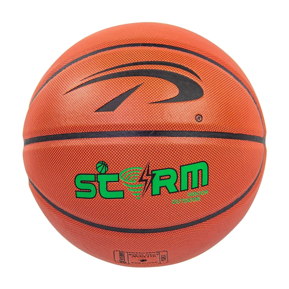PSYCHE Orange Inflatable Custom Logo PU Leather Basketball Official Size 7 Storm for Practice