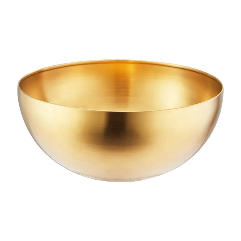 15CM/20CM Stainless Steel Salad Bowls Silver and Gold Metal Serving Bowls Kitchen Baking Stainless Steel Mixing Bowls
