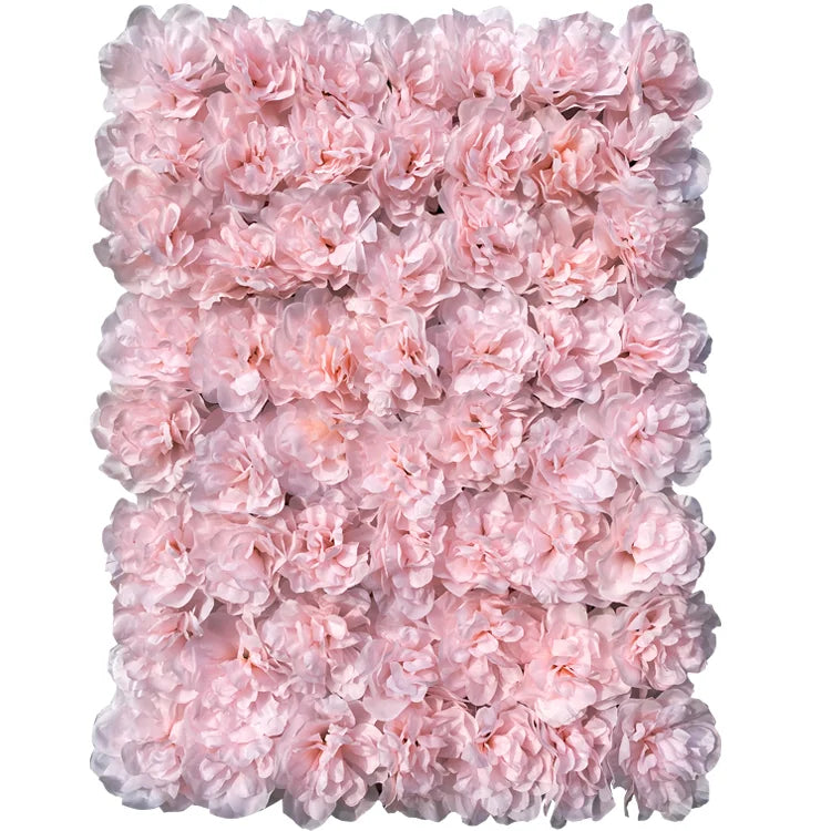 Wedding Decor Custom 3D Pink Roll up Cloth Artificial Silk Rose Flower Panel Backdrop Flower Wall