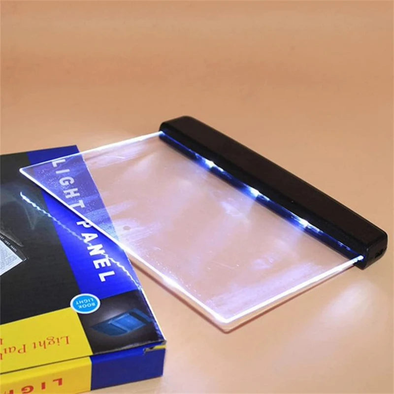 Portable LED Book Light Night Vision Reading Lighting Eye-Caring Flat Plate Panel Bookmark Study Tools for Car Novelty Gift