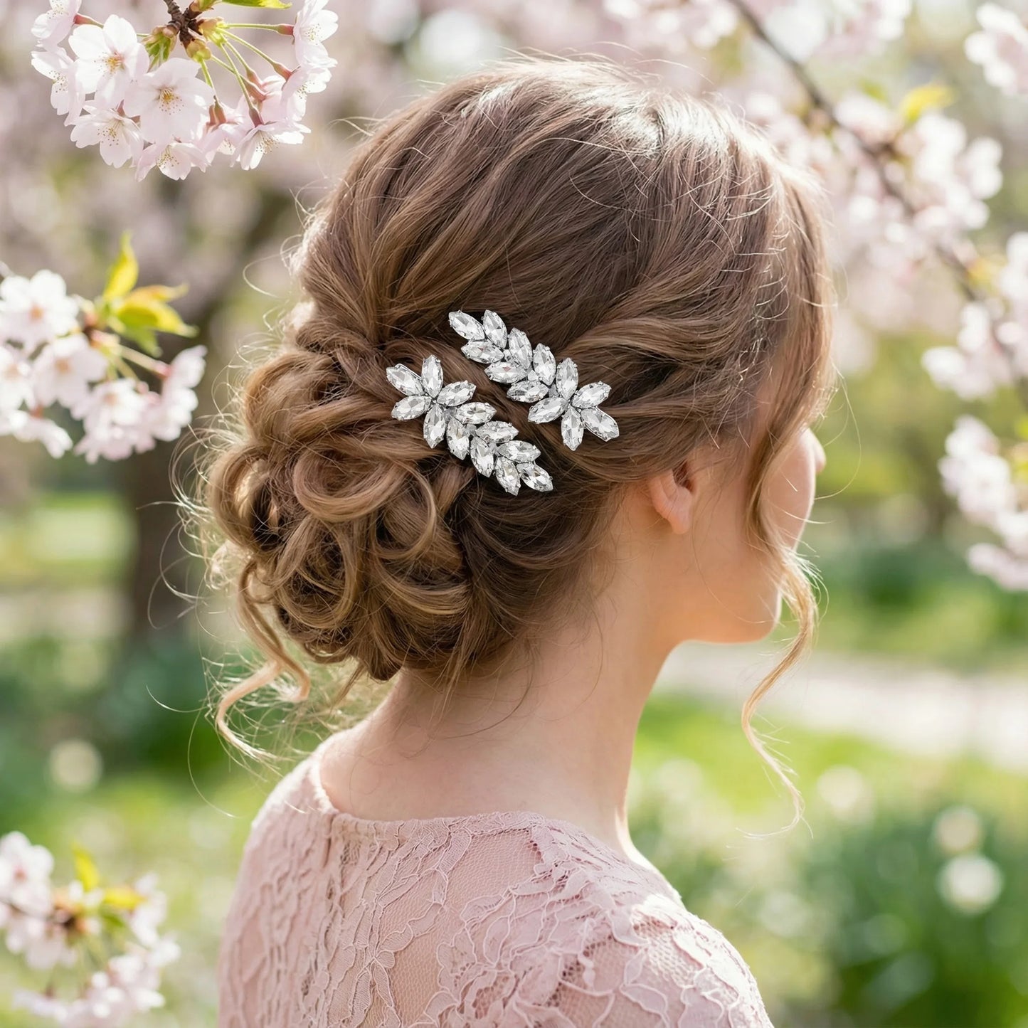 Miallo 2colors Sparkly Zircon Women Girls Hair Clips Pins Party Wedding Hair Headpiece Jewelry