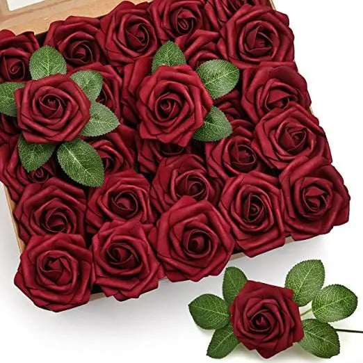 Hot Selling Wholesale Real Touch Artificial Flowers Home Wedding Decoration Gift Box Foam PE Rose with Rod