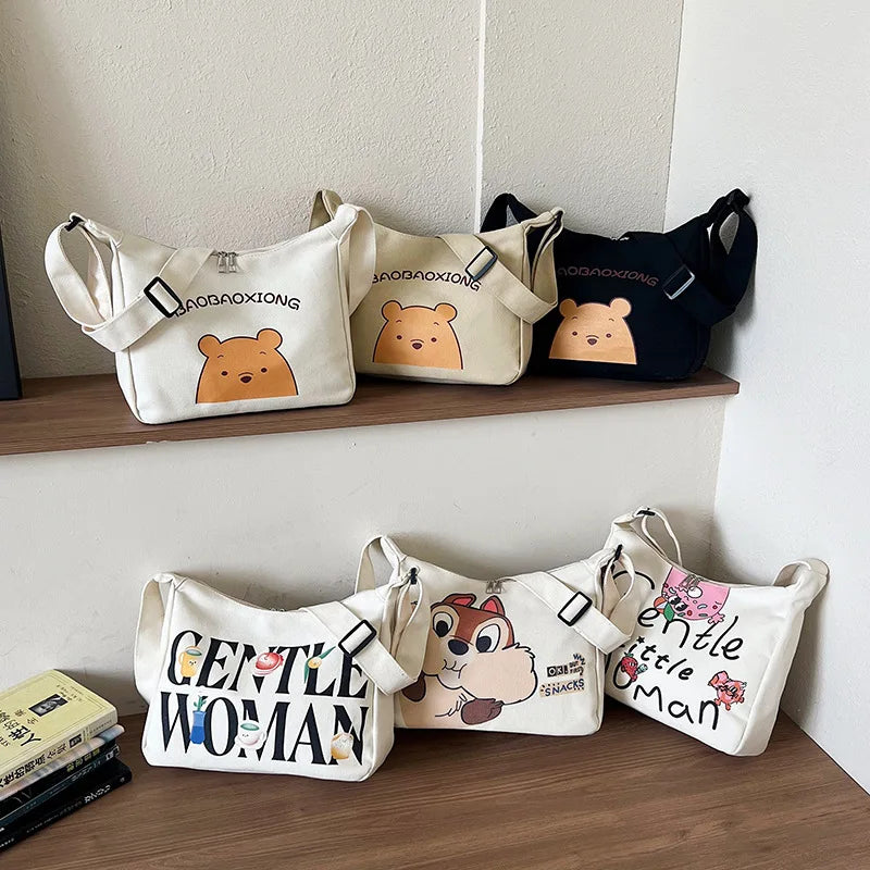 Japanese Style Kawaii Girls Student Small Nylon Bag Mutipockets Transparent Crossbody Bags Women New Shoulder Bag Bolsa Mujer