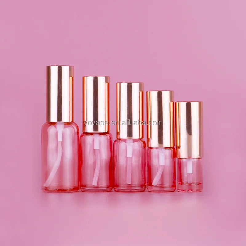 Premium Dispensing Body Oil Perfume 5ml 10ml 15ml 30ml 50ml 100ml 1 oz Rose Gold Sprayer Pump Fine Mist Spray Glass pink Bott