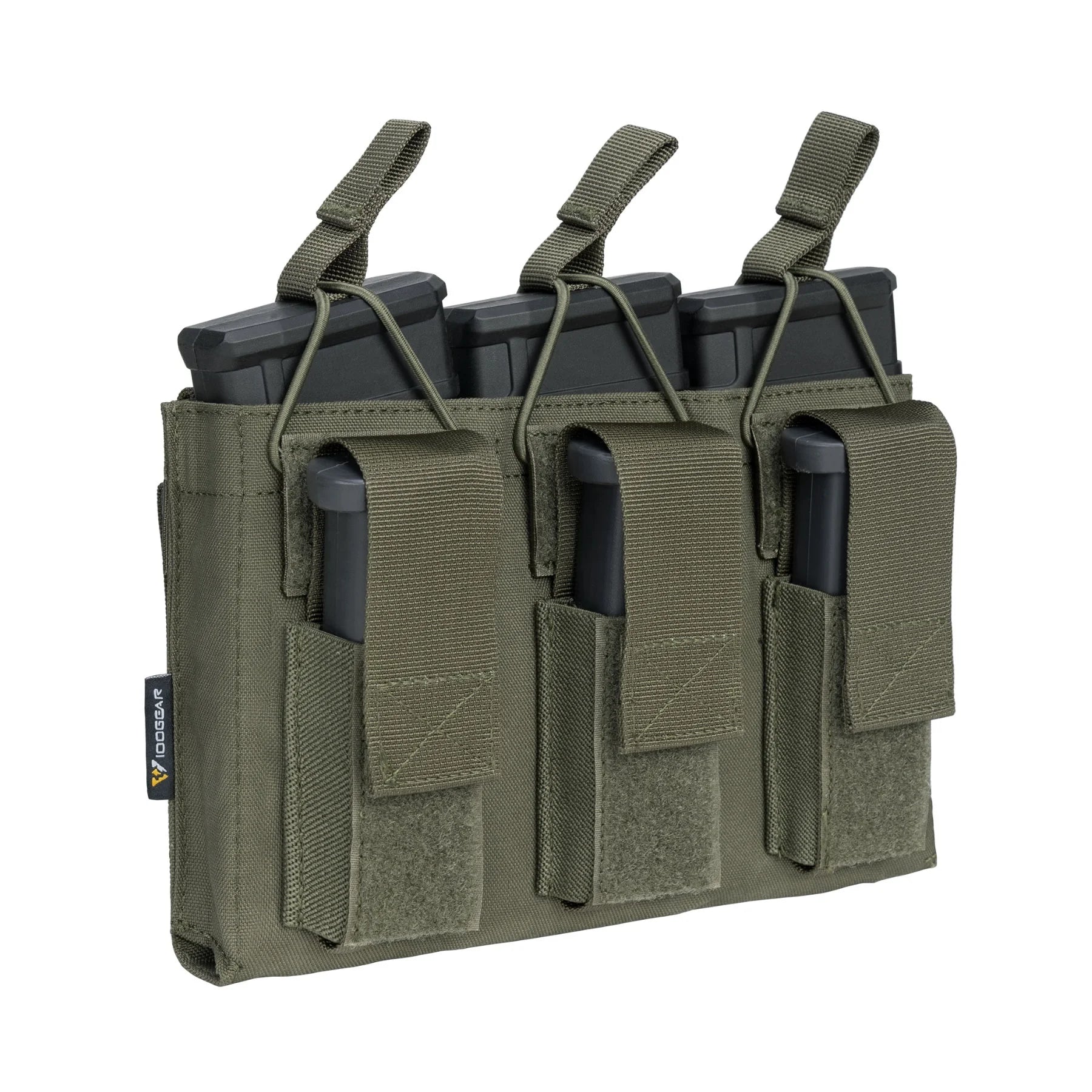 IDOGEAR Open Top Triple Kangaroo Camo Pouch Tactical Molle Pouches Magazine Pouch for 5.56 9mm