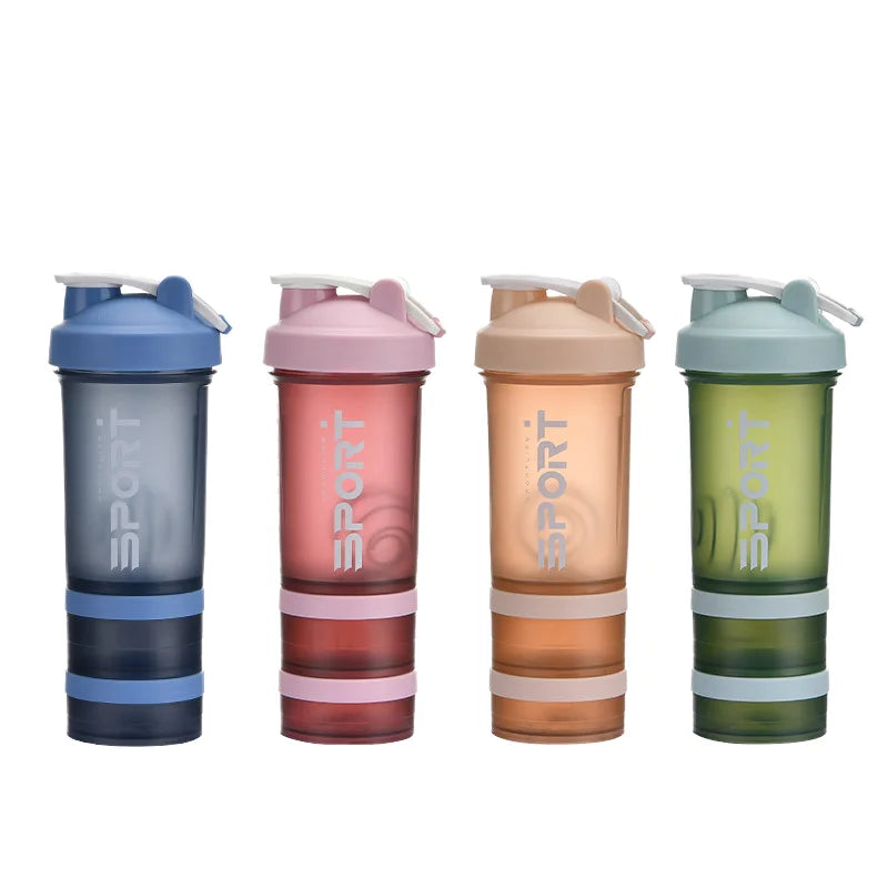 Wholesale Custom Logo Three-Layer Protein for Shaker Bottle BPA-Free Food Grade Plastic Drinkware for Workout Sport and Fitness