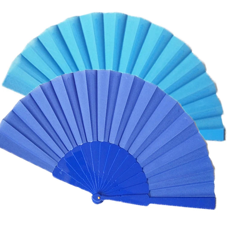 Custom Plain Design Portable Pp Plastic Hand Fan Printed Handheld Folding Fans