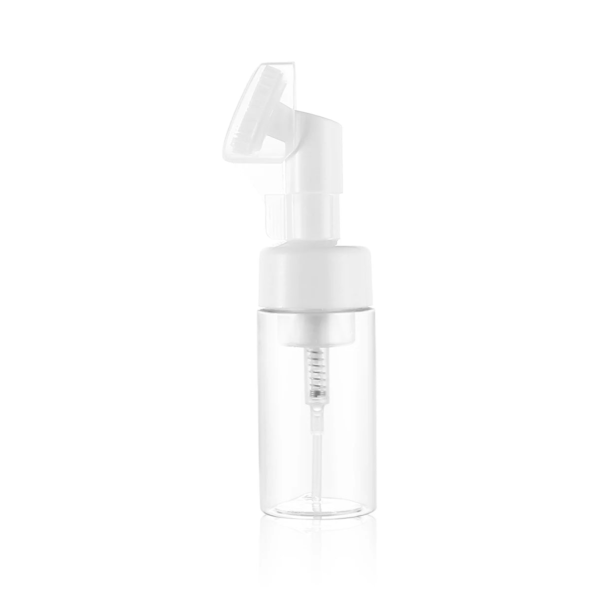 100ml Clear Plastic Bottle with White Face Wash Foam Face Wash Bottle Plastic Bottles Massage Cleaning Brush