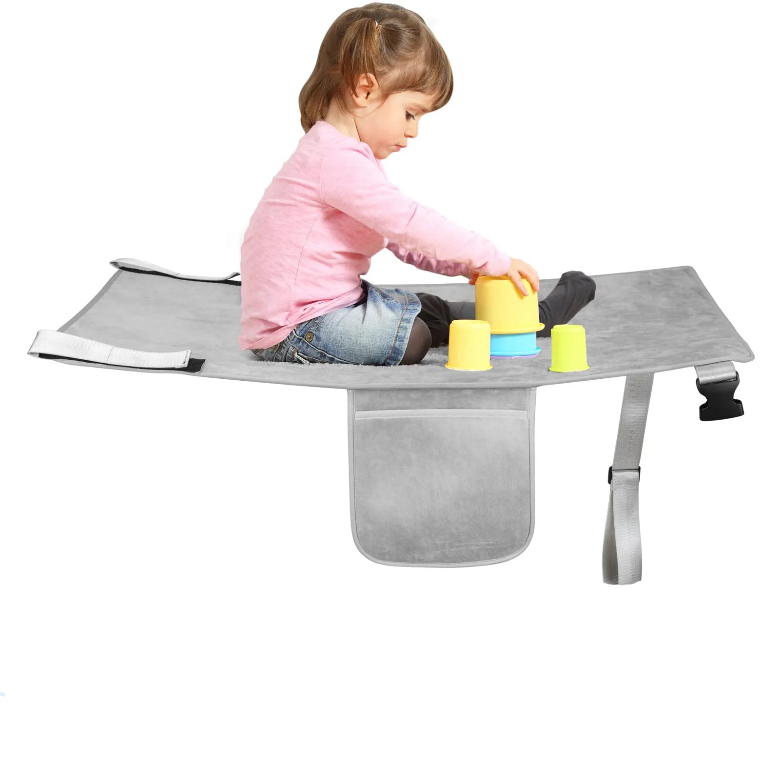 Kids Airplane Seat Extender Travel Bed U-Shape Memory Foam Air-permeable Portable Plane Bed Foot Rest Flights Durable Travel