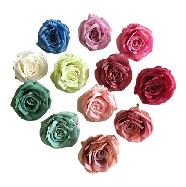 Wholesale 10cm Silk Rose Head Artificial Flowers for Event Decor