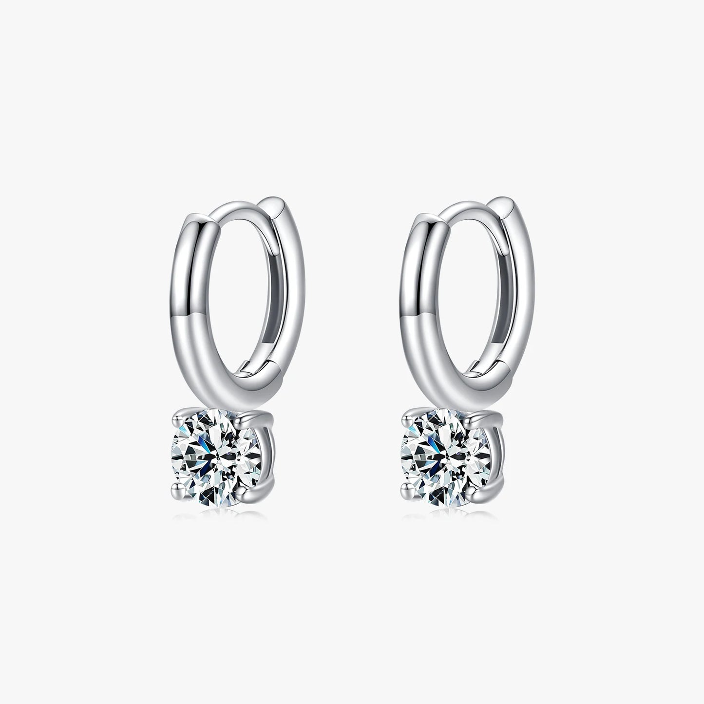 Real 925 Sterling Silver Sparkling Zirconia Hoop Earrings for Women Original Luxury Brand Fine Jewelry Engagement Gifts