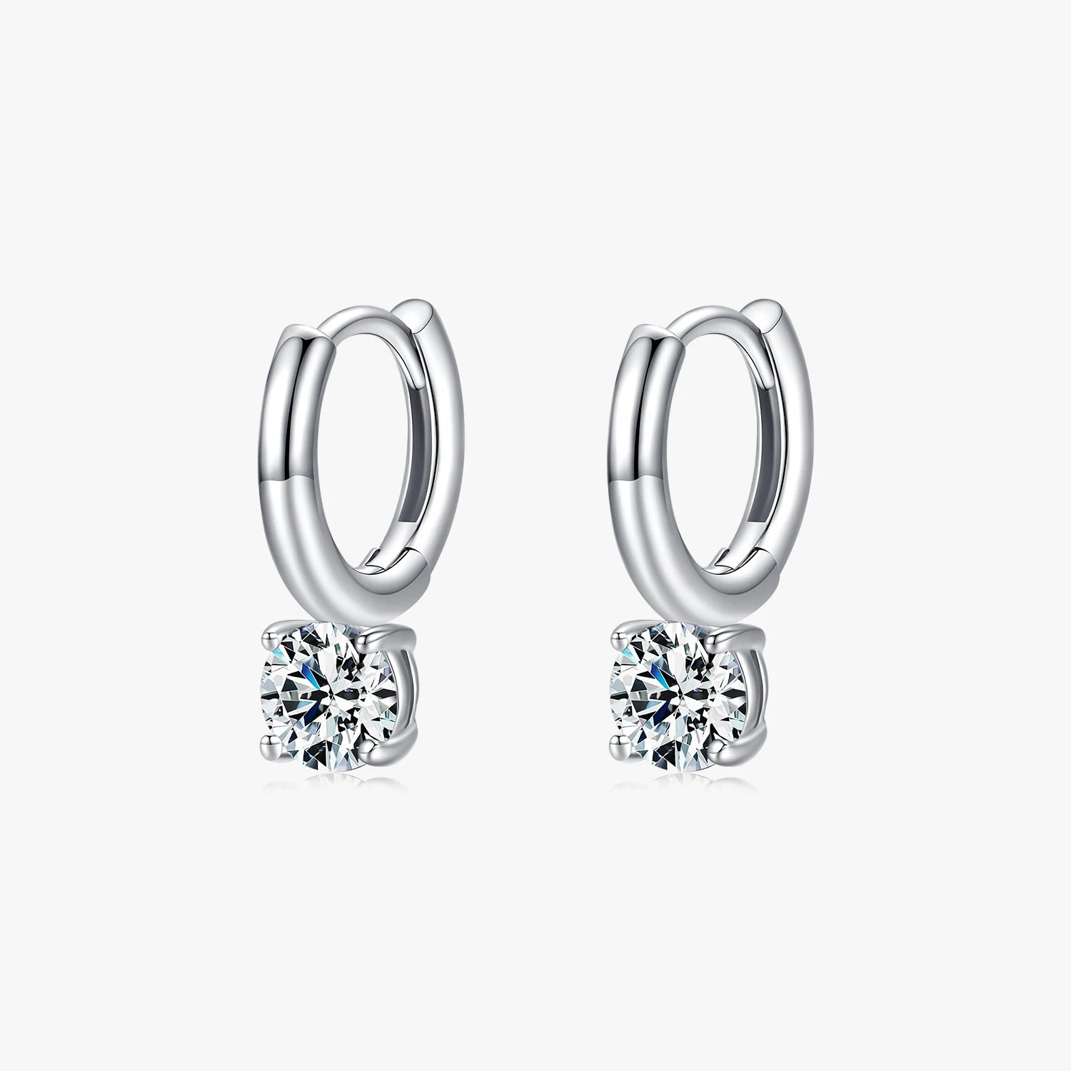 Real 925 Sterling Silver Sparkling Zirconia Hoop Earrings for Women Original Luxury Brand Fine Jewelry Engagement Gifts