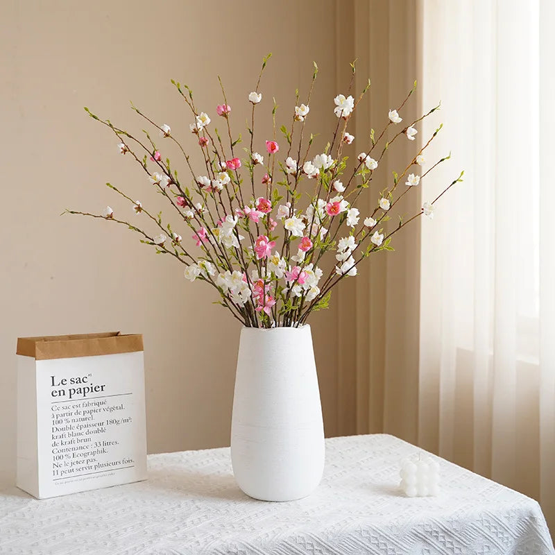 3 Heads Plum Blossom Low MOQ Artificial Flowers for Home Decor Handmade Faux Plum Blossom Floral Arrangement Fake Flowers