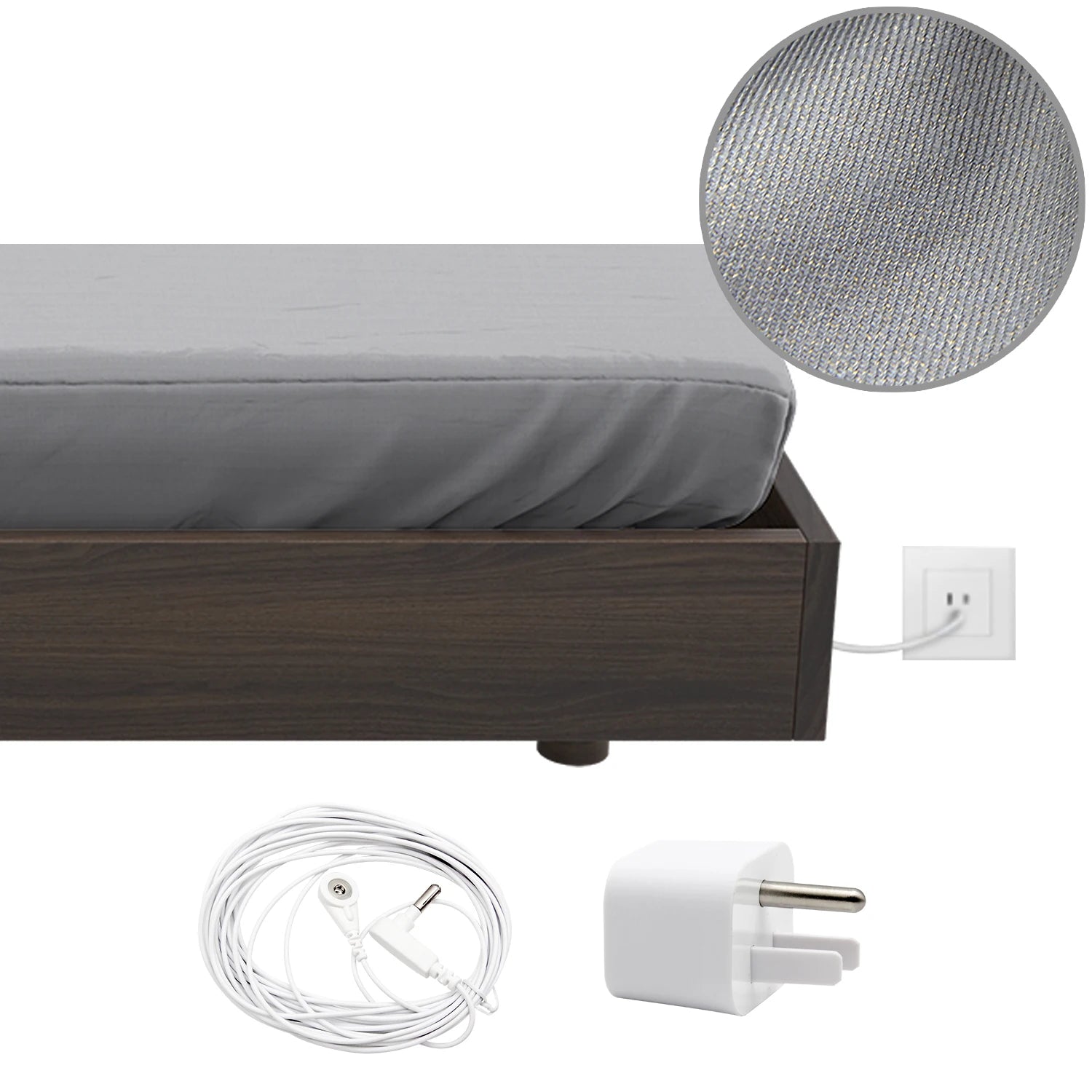 Dropshipping 10% Silver Earthing Cotton Queen King Size Fitted Sheet for Beds Upgrade Your Sleep With Our Premium Earthing Sh
