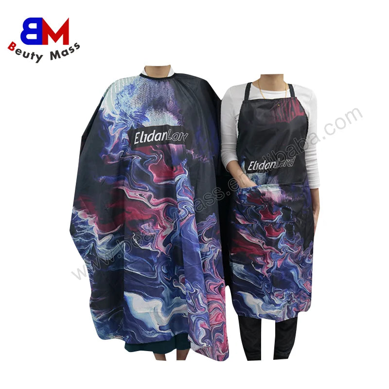 Professional Hair Stylist Apron and Hairdressing Cape Waterproof Fabric Custom Logo Apron Hairdresser Cape for Hair Cutting