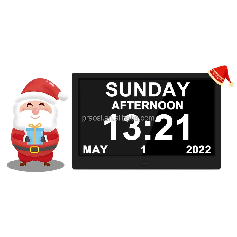 Photo Music Video Play Digital Calendar Day Clock 2 in 1 Dementia Clock 7 10 Inch With Dutch Germany Finnish English Language
