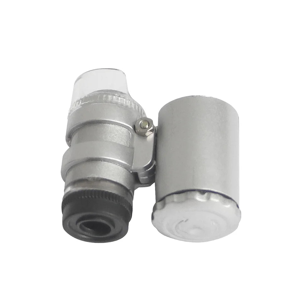 Auble Mini 60x LED Light Microscope Magnifier Pocket Jewelry Jeweler Loupe 10X Folding Jewelry Tools Equipment
