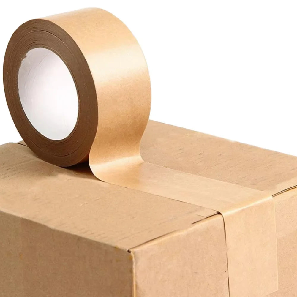 UJANG Custom Logo Printed Waterproof Self-Adhesive Kraft Paper Tape for Carton Sealing & Shipping