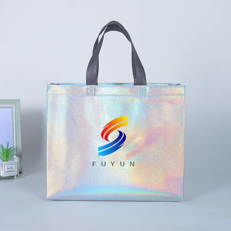 Customized Recycled Laser Folding PP Laminated Non-Woven Supermarket Shopping Bag with Advertising Logo