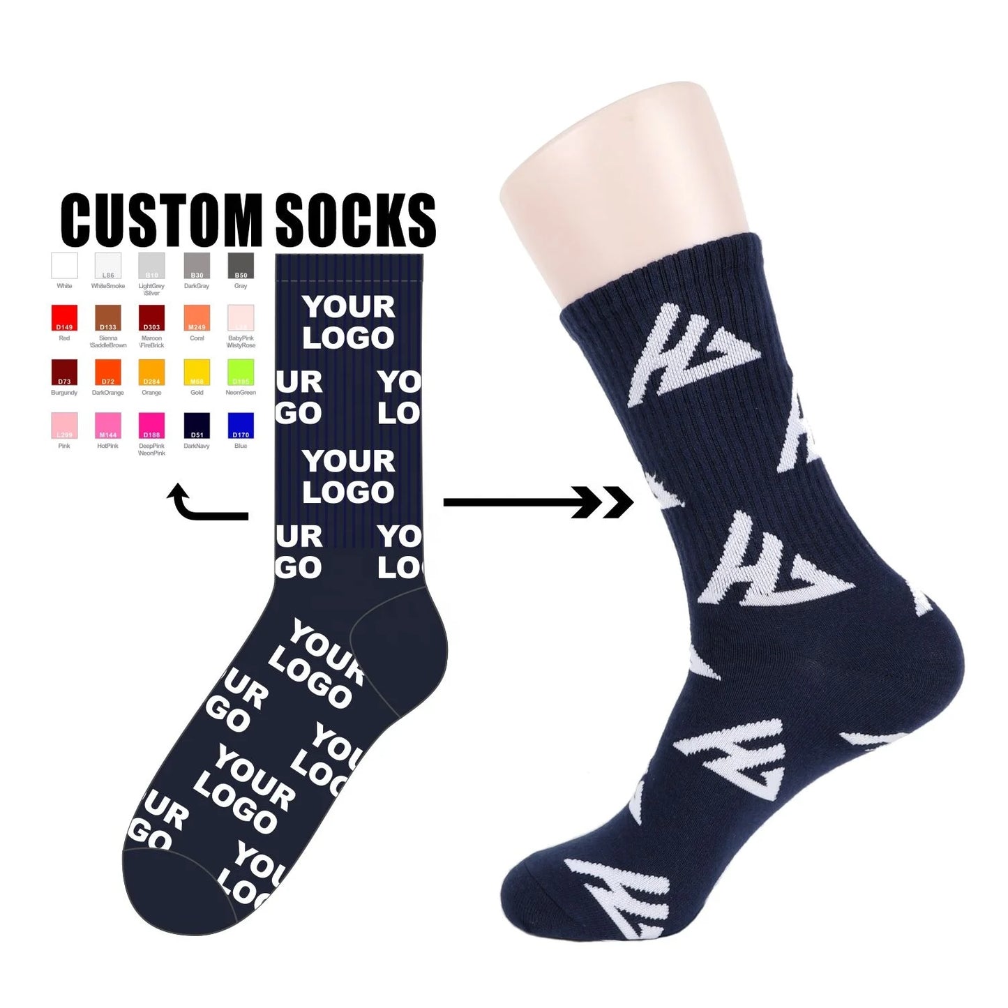 Men Cotton Socks Manufacturers Compression Custom Logo Basketball  Casual Autumn Knitted Bamboo Socks Sports Socks