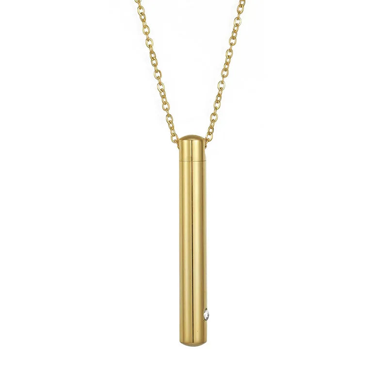 Simple Memorial Cremation Ashes Keepsake Pendant Necklace Stainless Steel Jewelry Urn Necklace Wholesale