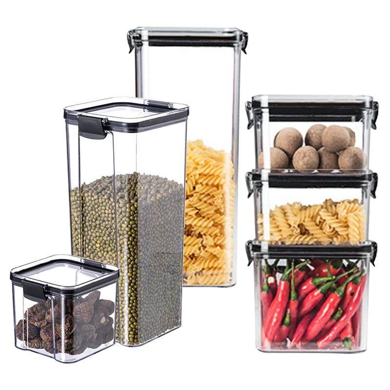 Kitchen Transparent Airtight Storage Box Food Storage Plastic Container With Lid