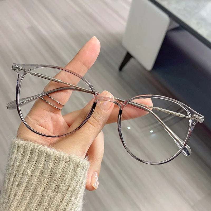Oval Glasses Retro Anti Blue Light Glasses 2024 Acrylic Glasses for Personalization