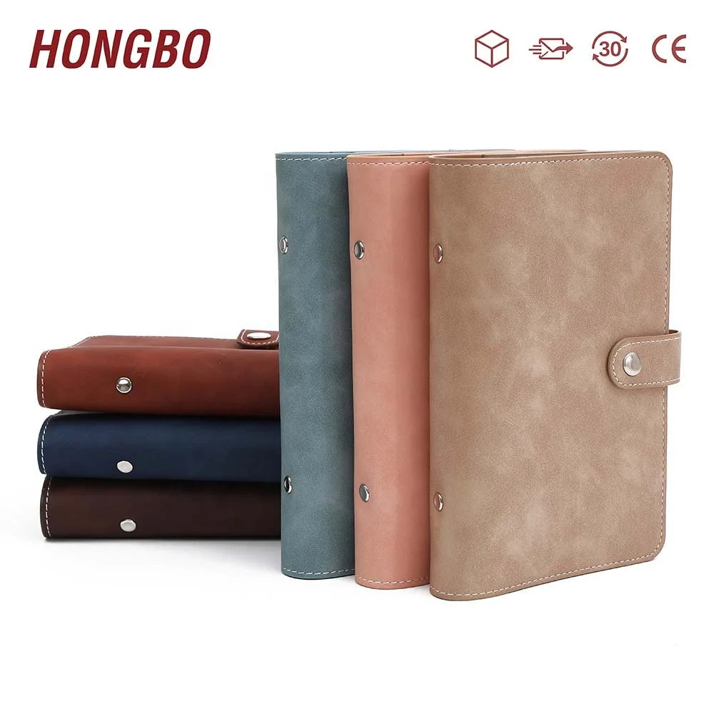 Best Selling A6 Spiral Budget Binder Notebook 12 Waterproof Loose Leaf Clear Ziplock Bags Business PU Leather Diary Accessori