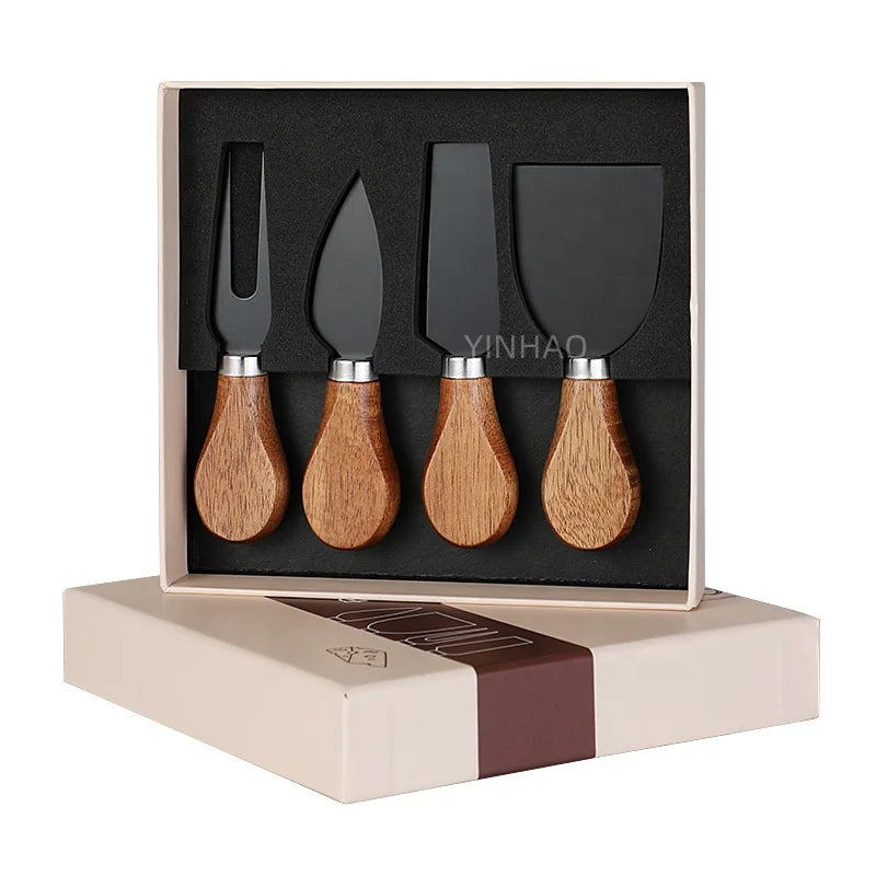 Customized Perfect for Charcuterie Cheese Spread Cheese Knives Set Mini Stainless Steel Wooden Handle Cheese Knife Set