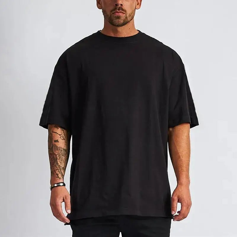 New Design Luxury Quality Cotton Loose Fit Little Drop Shoulder Brand Blank Oversized Men t Shirt Custom Men's Tshirt