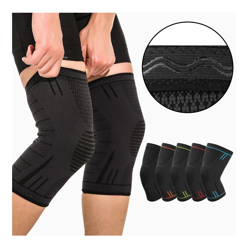 Aolikes Custom Size Elastic Knitted Neoprene Knee Support Brace Sports Protection Knee Sleeve Elastic Strap Rodilla Deportiva