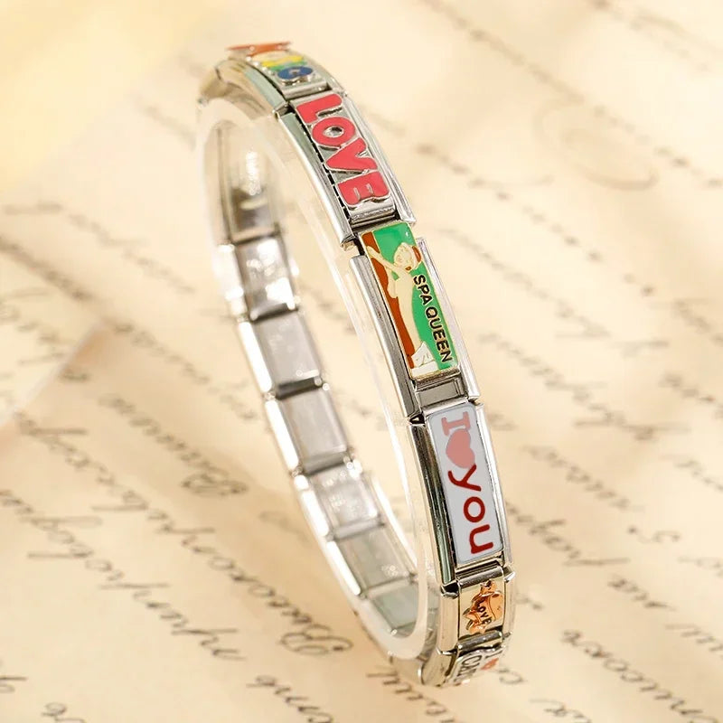 Hapiship Love Family Music Charm Italian Links Bracelet Making DIY Jewelry DJ765