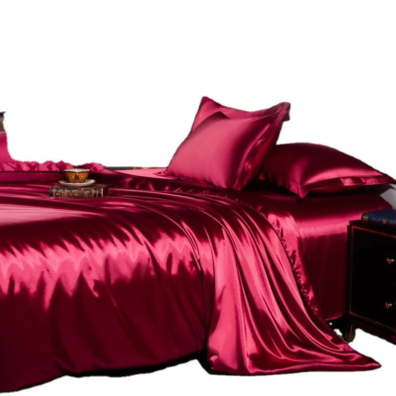 Luxury Wholesale Ultra Soft 100% Top Grade Natural Mulberry Silk Cooling 300tc Bedding Set 16mm 19mm 22mm