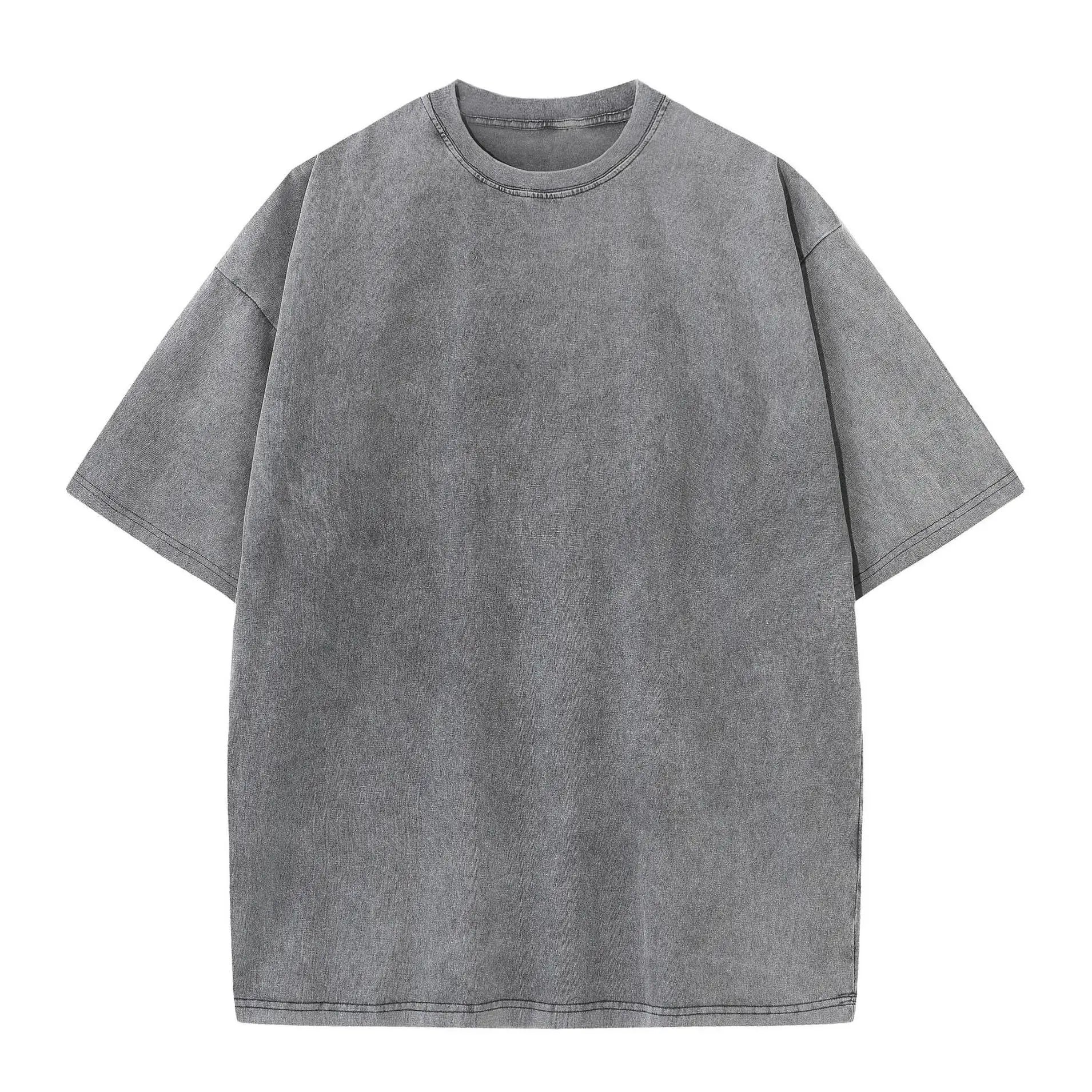230G Wholesale Custom Blank Pure Cotton T Shirt for Men Acid Wash Vintage Unisex Oversized Men's Tshirt