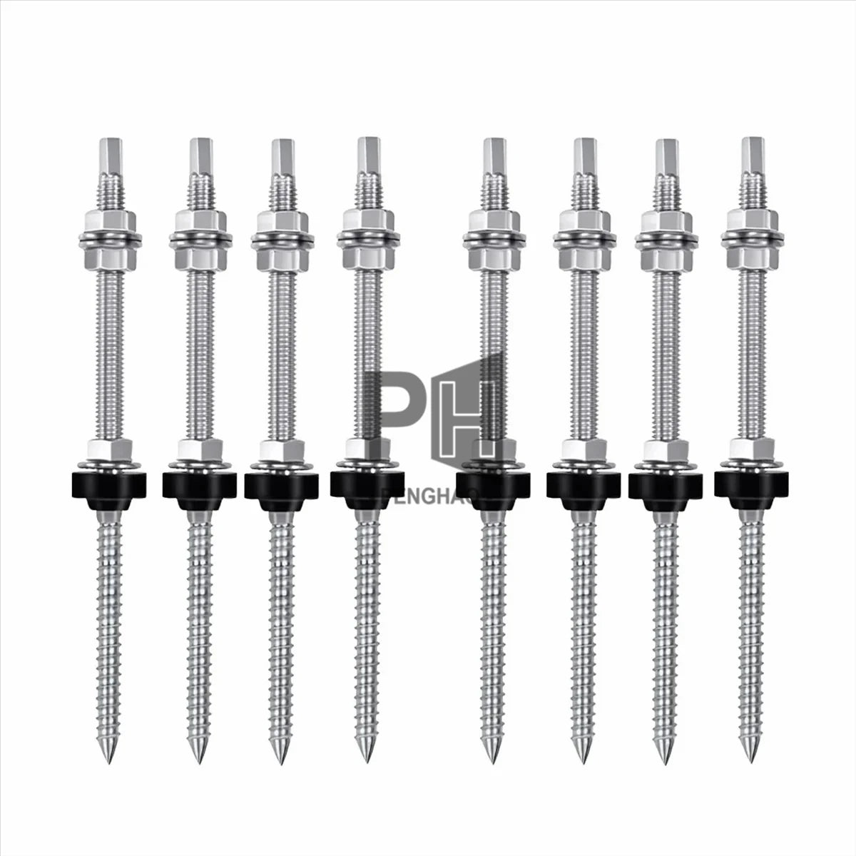 M10 Rail Mounting System Height Adjustable Photovoltaic Solar Mounting Roofs Stainless Steel Hanger Bolts Screws