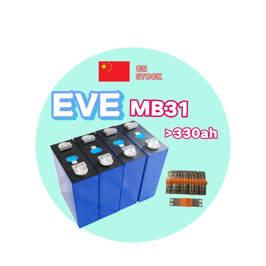 EVE MB31 314Ah Lifepo4 V3 Double Hole Studs Soft Busbar Battery Cells Brand New Grand a Batteries Cell for Solar Battery Pack