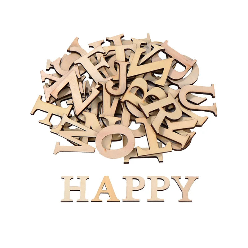 26 Pieces 1.8 Inch Capital a to Z Wood Alphabet Letters Sign Decoration Unfinished Wooden Craft Letters for Wall Decor