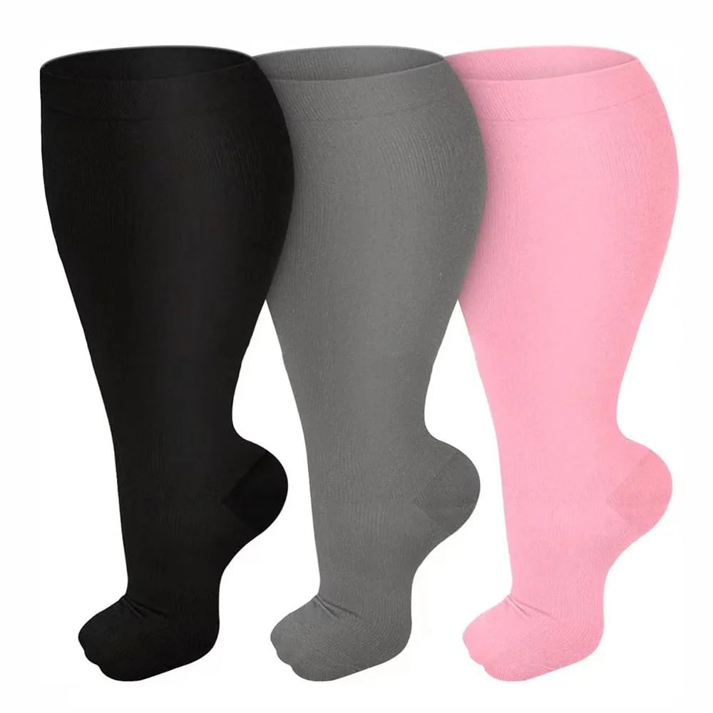 Copper Wide Calf 7XL Compression Socks for Men Women 20-30mmhg Extra Plus Size Knee High Support
