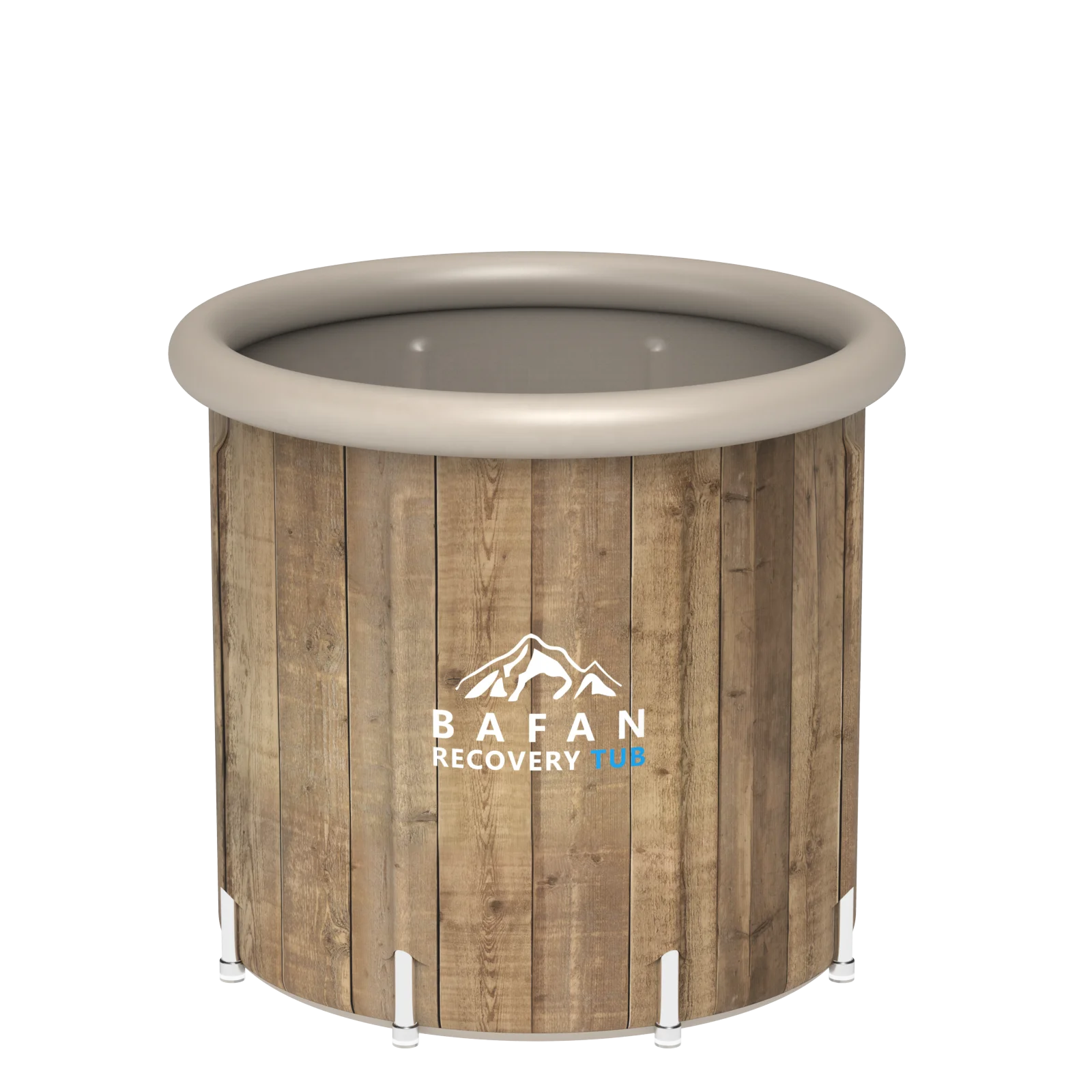 Latest Wood Grain Design Adult PVC Portable Foldable Inflatable Ice Bath Tub Accessory for Men