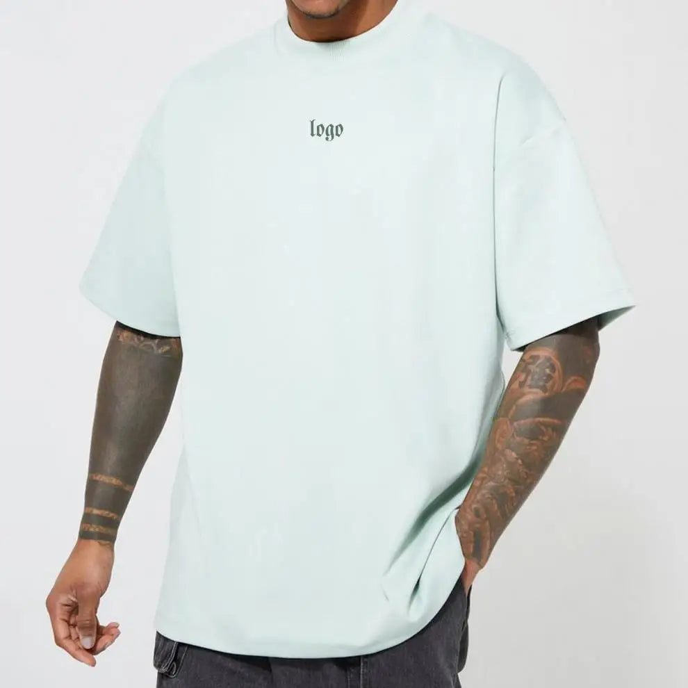 Men's 230g Oversized Print Round Neck Heavy Weight Tshirts Street Wear Men T-shirt for Design Plus Size