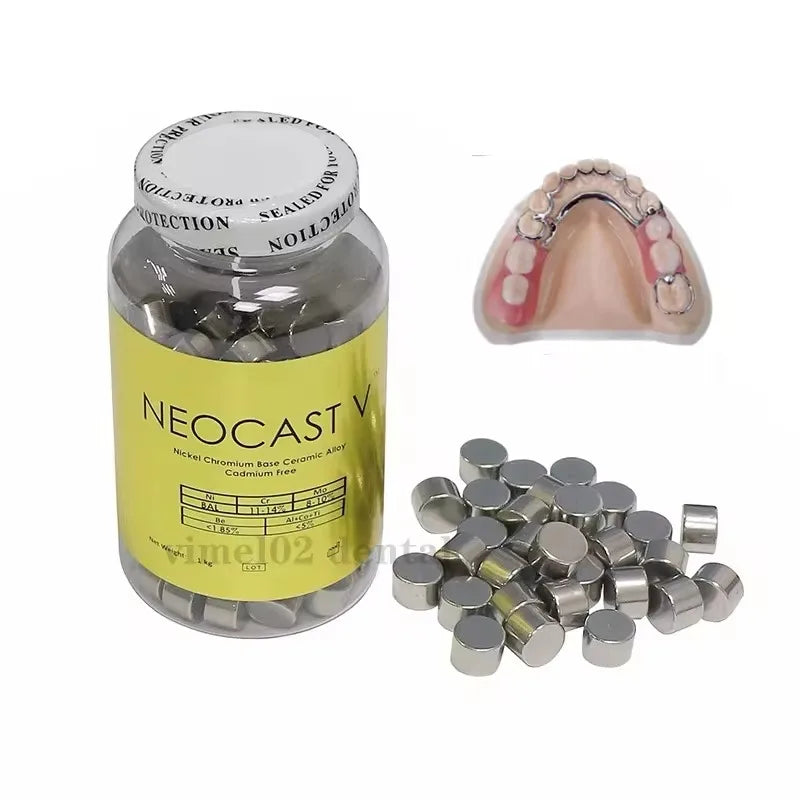 1000g Dental Alloys With Beryllium NEOCAST V Ni-Cr Base Nickel Metal Filling Chrome Porcelain Ceramics Material