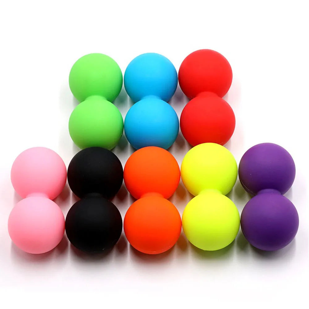 Eco-Friendly Customized Logo Double Peanut Massage Ball Foot Hand Leg Relaxation Tool Wholesale Yoga Stick Balls Rollers