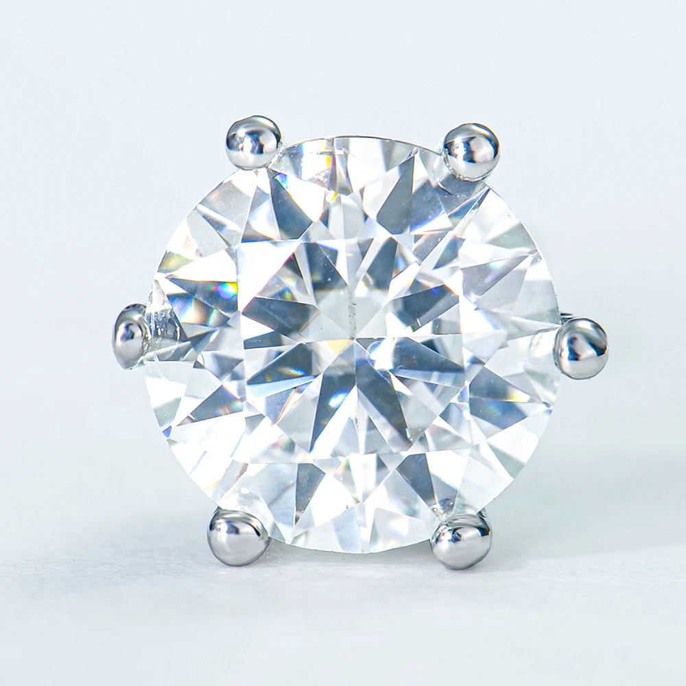 Hot-sale Classic Moissanite Earrings Studs 925 Silver D Color 1ct VVS Quality Moissanite Round/princess Claw Setting Jewelry